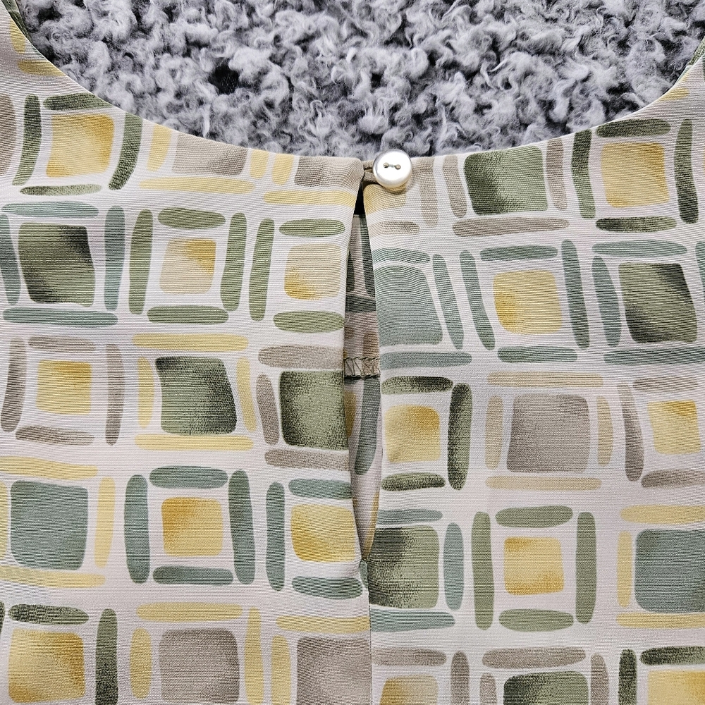 Notations Geometric Print Top 18W 2XL Short Sleeve Blouse Office Casual VTG - Picture 14 of 15
